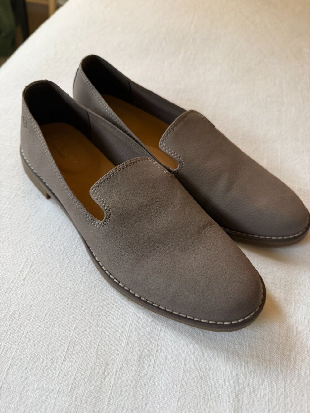 Sperry Womens Loafers Size 7 Gray Slip On Flats Comfort Shoes STS85858